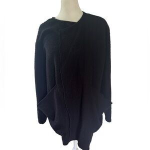 Black fleece unstructured jacket with patch pockets. Size XL. GUC
